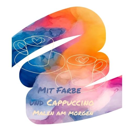 Farbe und Cappuccino Malen am Morgen