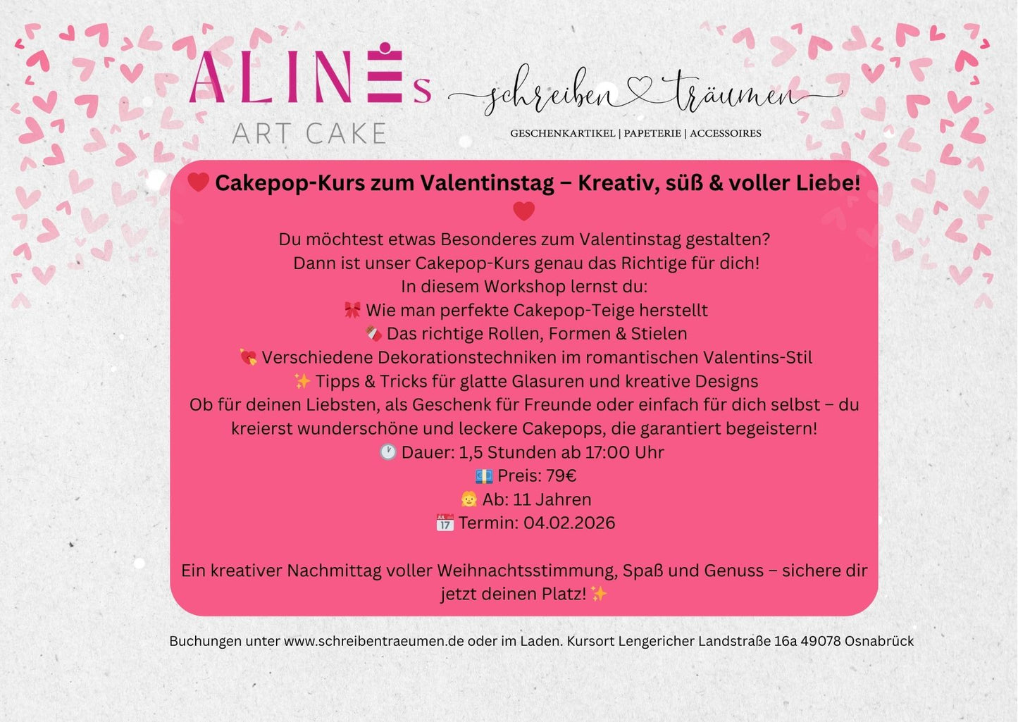 ❤️ Cakepop-Kurs zum Valentinstag – Kreativ, süß & voller Liebe!
